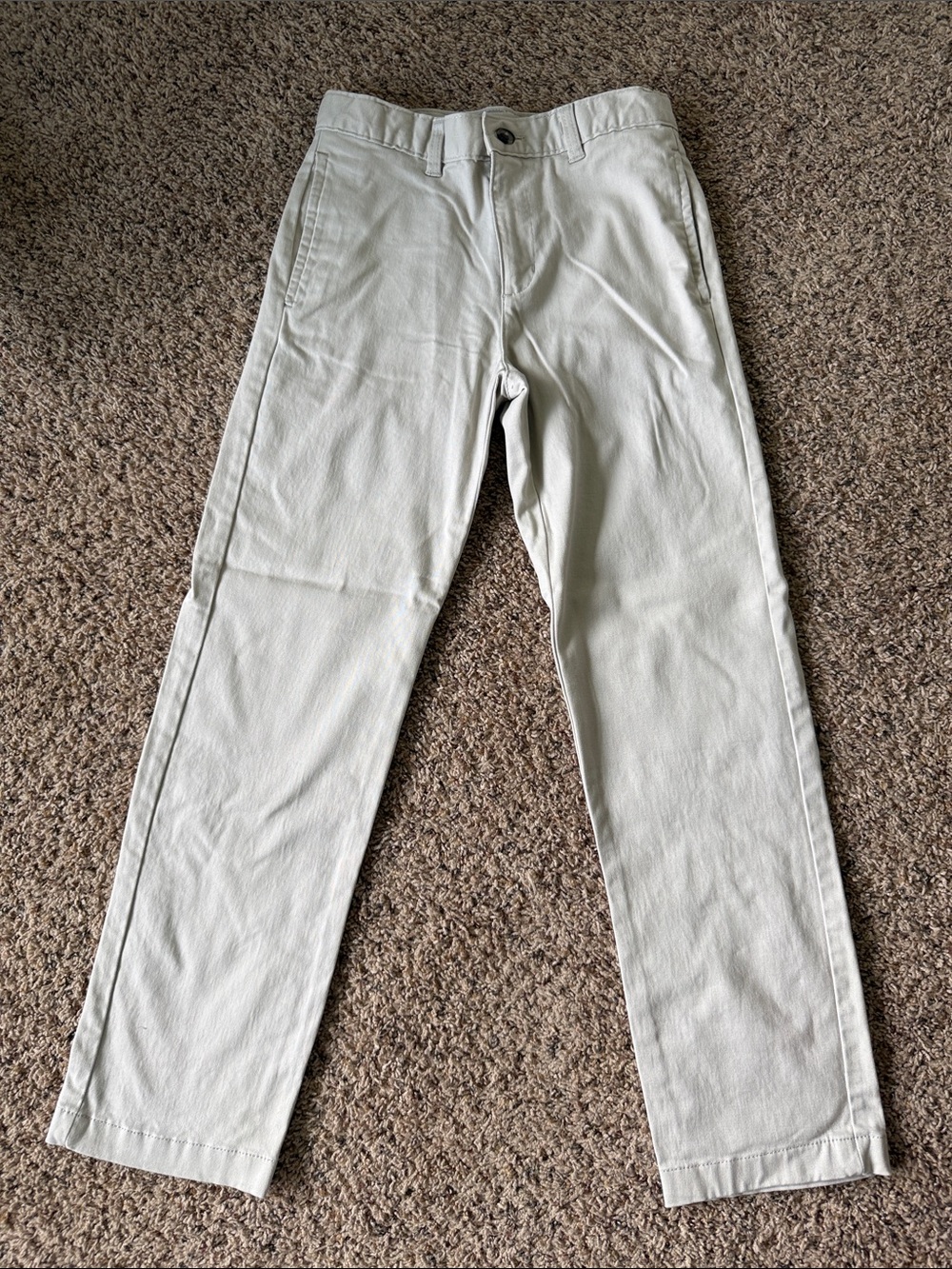 Wonder Nation Light Beige Straight-Leg Kids Chinos